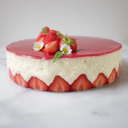 Luchtige fraisier taart
