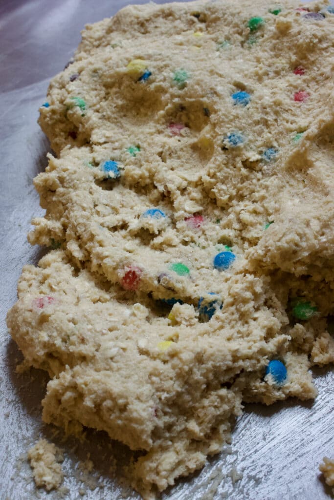 koekjes deeg met m en m's